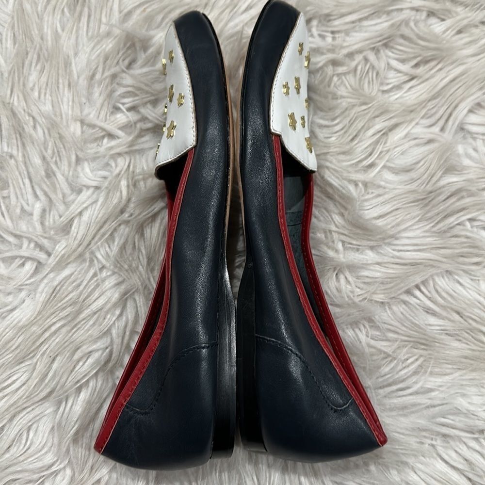 Array Salute Leather Red White And Blue Star Embellished Slip On Loafer Sz 10N - Picture 8 of 14